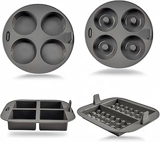 EM 4-pc Silicone Air Fryer Liners Baking Set for Cake, Donut, Waffle, an...