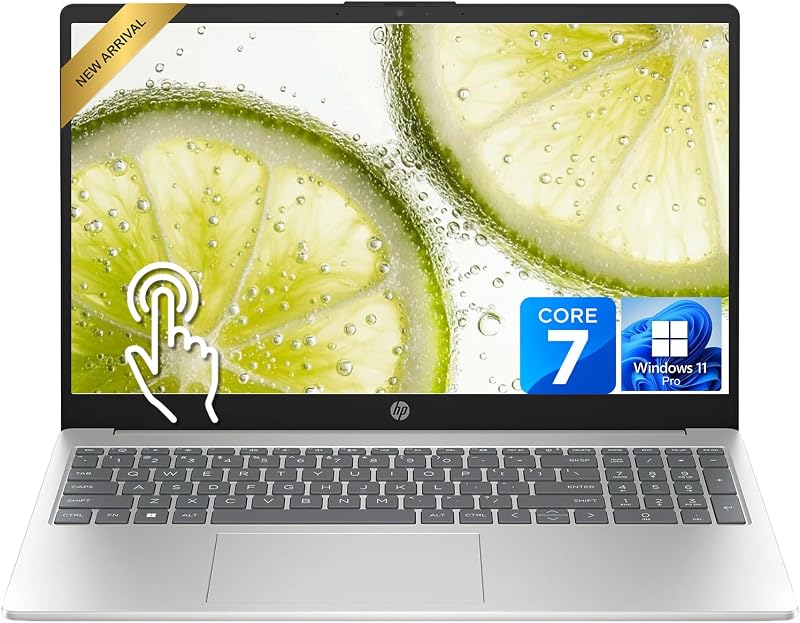 HP 15.6" FHD Touchscreen Business Laptop, Fast Intel Core 7 150U CPU (Up to 5.4GHz), Intel Iris Xe Graphics, 8GB DDR5 RAM, 256GB SSD, Windows 11 Pro