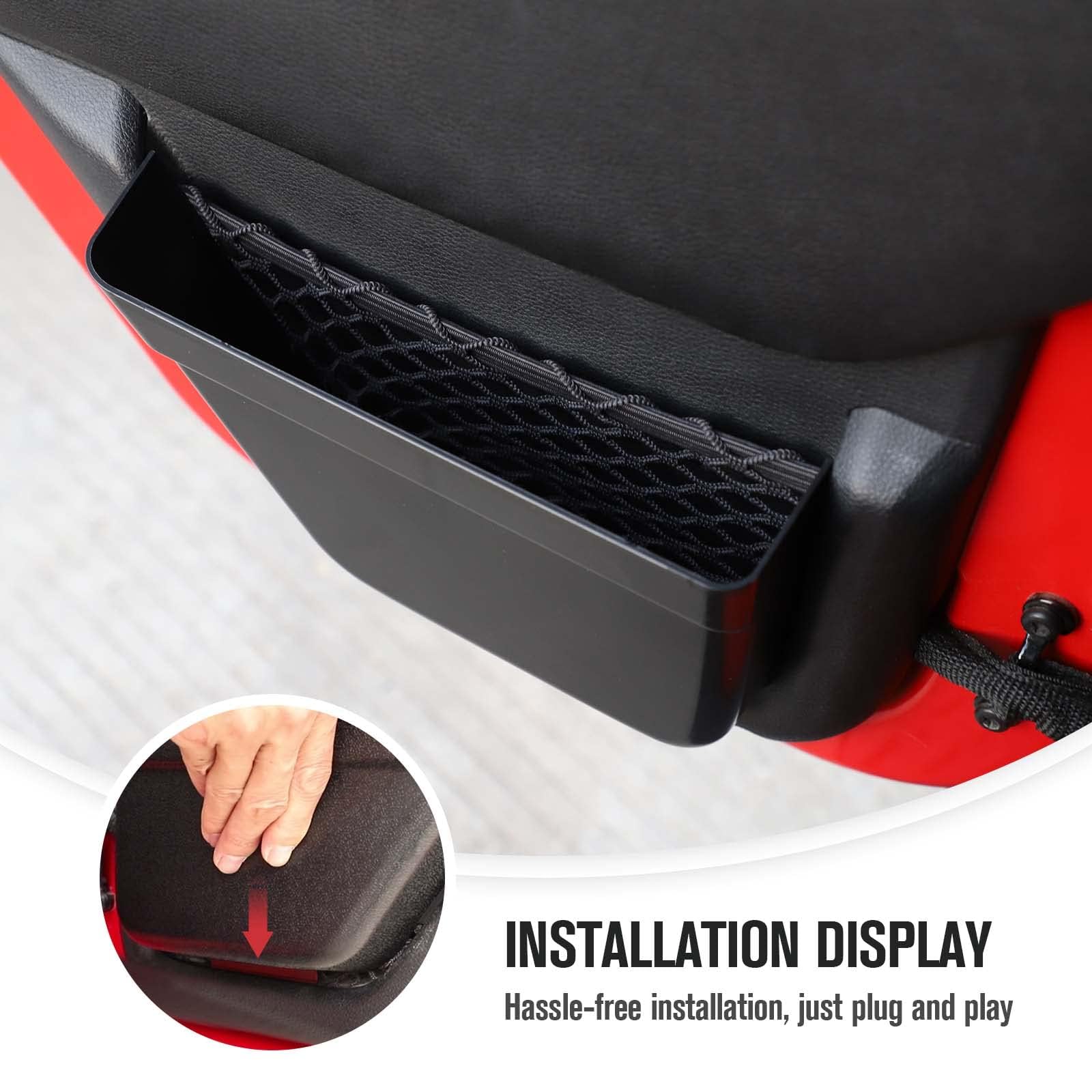Tasca portaoggetti per Porta Posteriore Tasca Organizer per Jeep Wrangler JK 4 Porte 2011-2018, Sostituzione Rete Porta, Accessori Interni, Nero