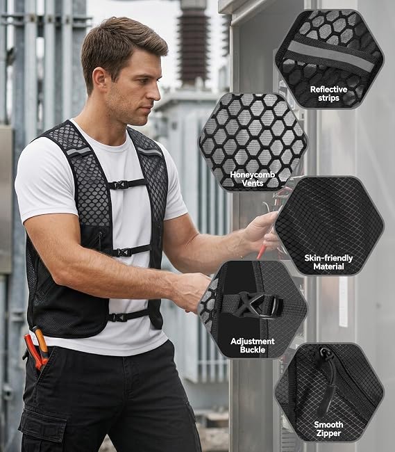 Cooling Vest for Men and Women Wearable Fan Portable With Air Vest Air Conditioned for Work,Gardening,Fishing,Travel