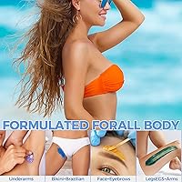 Vista 4 de Perlas de cera dura para depilación – Kit de granos de cera de 1 libra/16 onzas con 10 barras aplicadoras de cera para todo el cuerpo, cara