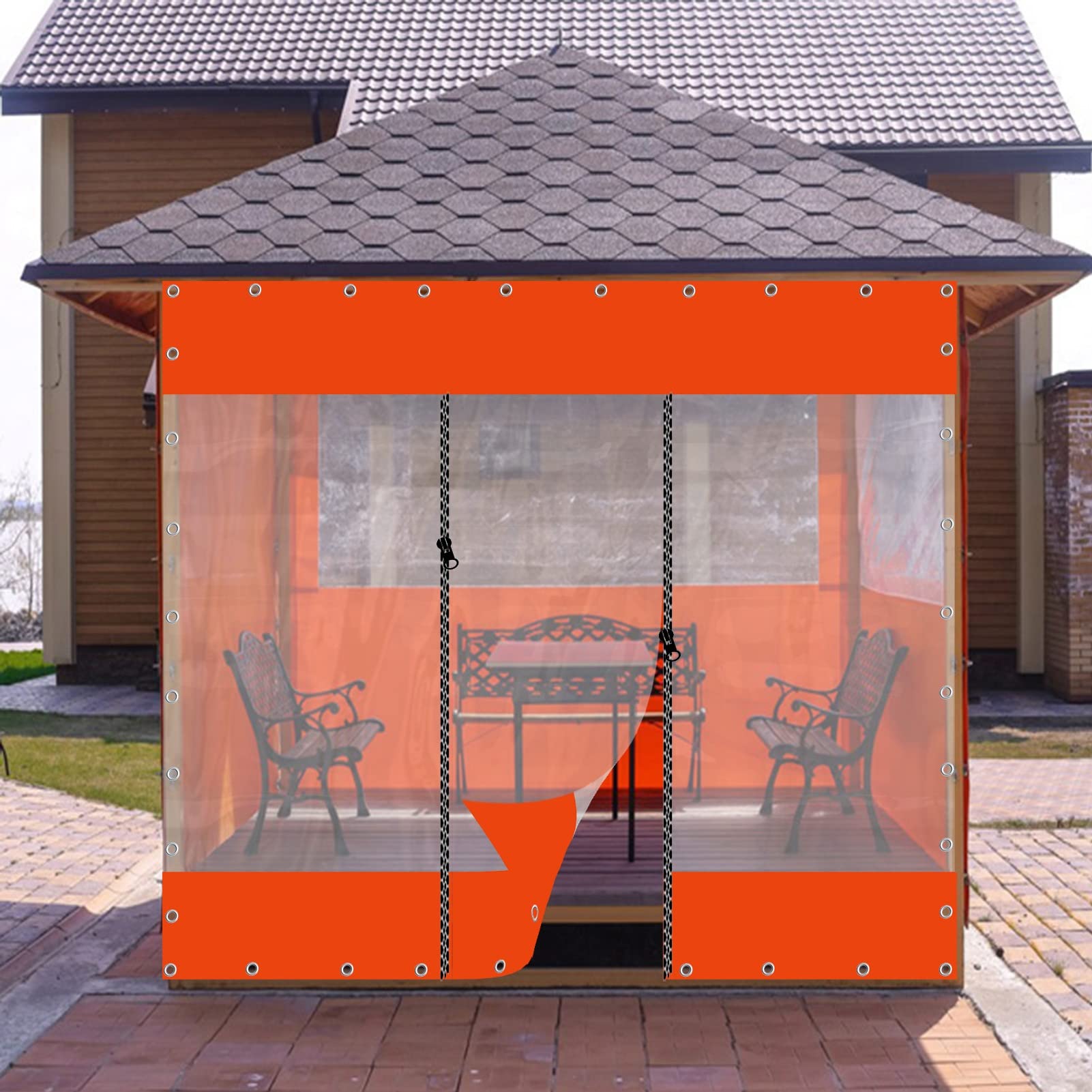 Panneaux latéraux transparents anti-âge et imperméables pour pergola