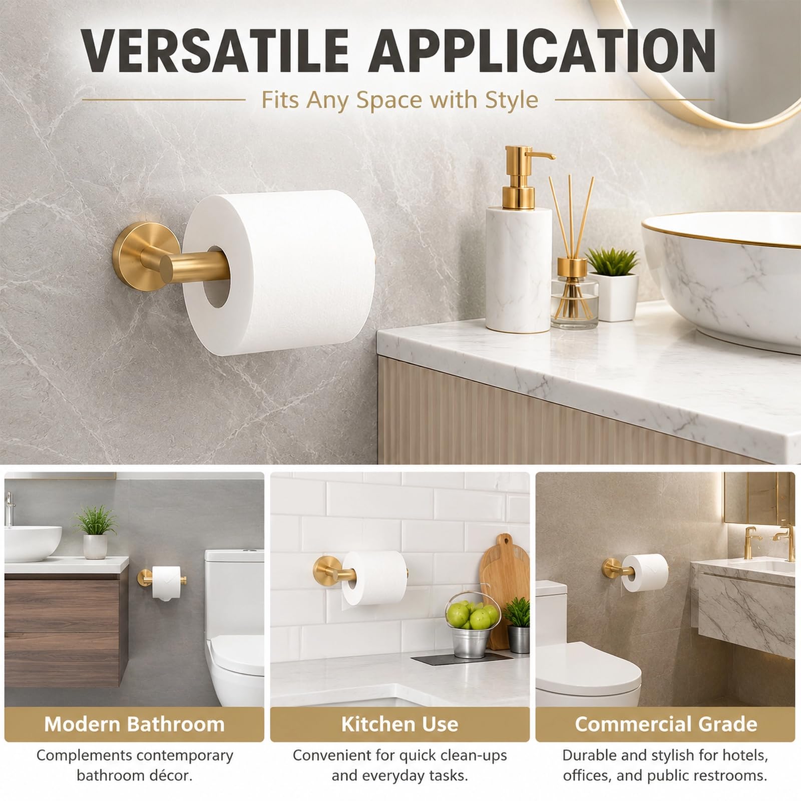 Portarotolo di Carta Igienica, Portarotolo da Parete per Il Bagno | Portarotolo E Contenitore in Acciaio Inox 304 Antiruggine