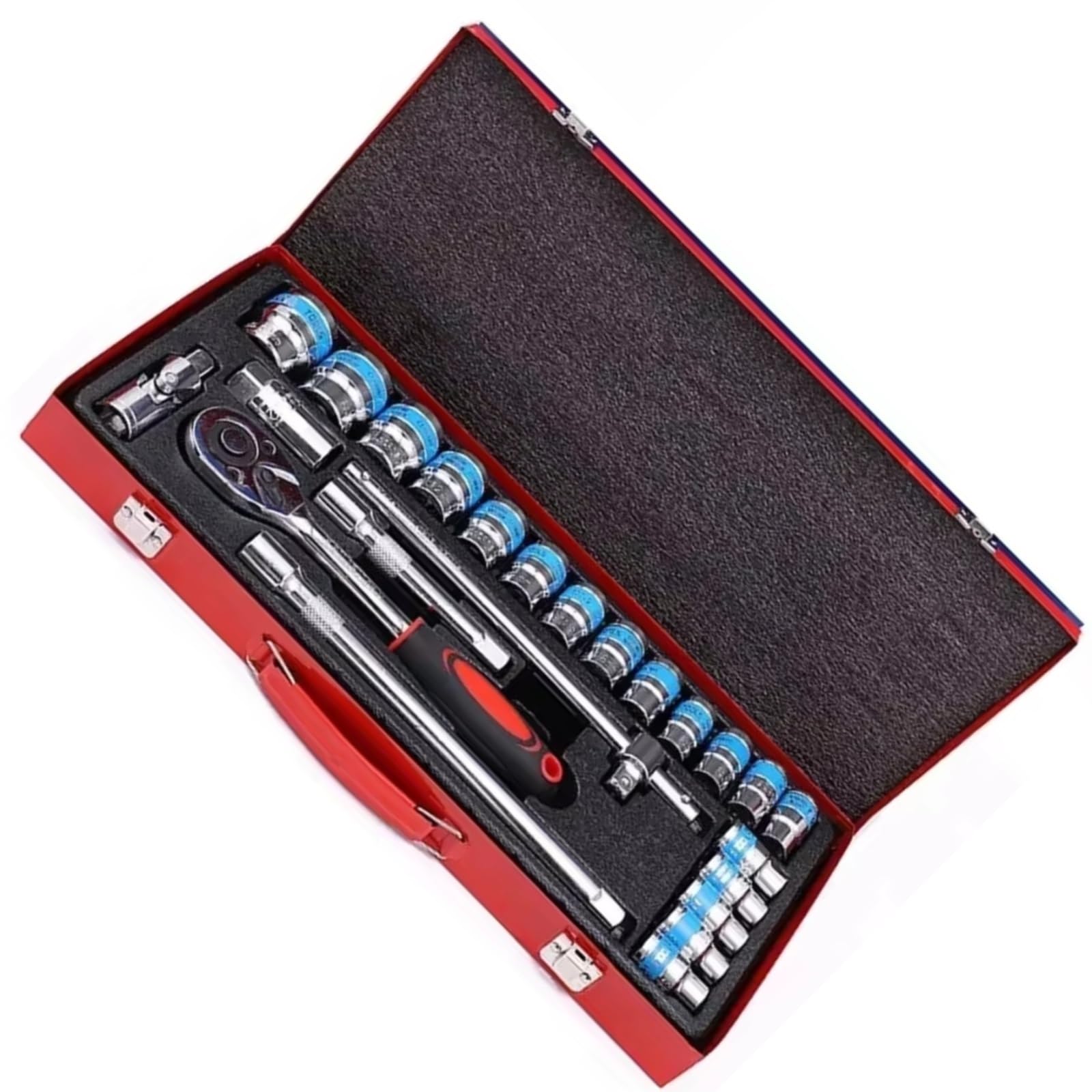 Juego Llaves Vaso 24 Uds 1/2 "Llave De Trinquete Combinación De Mantenimiento Mecánico Del Automóvil Kit De Herramientas De Reparación 8-32mm