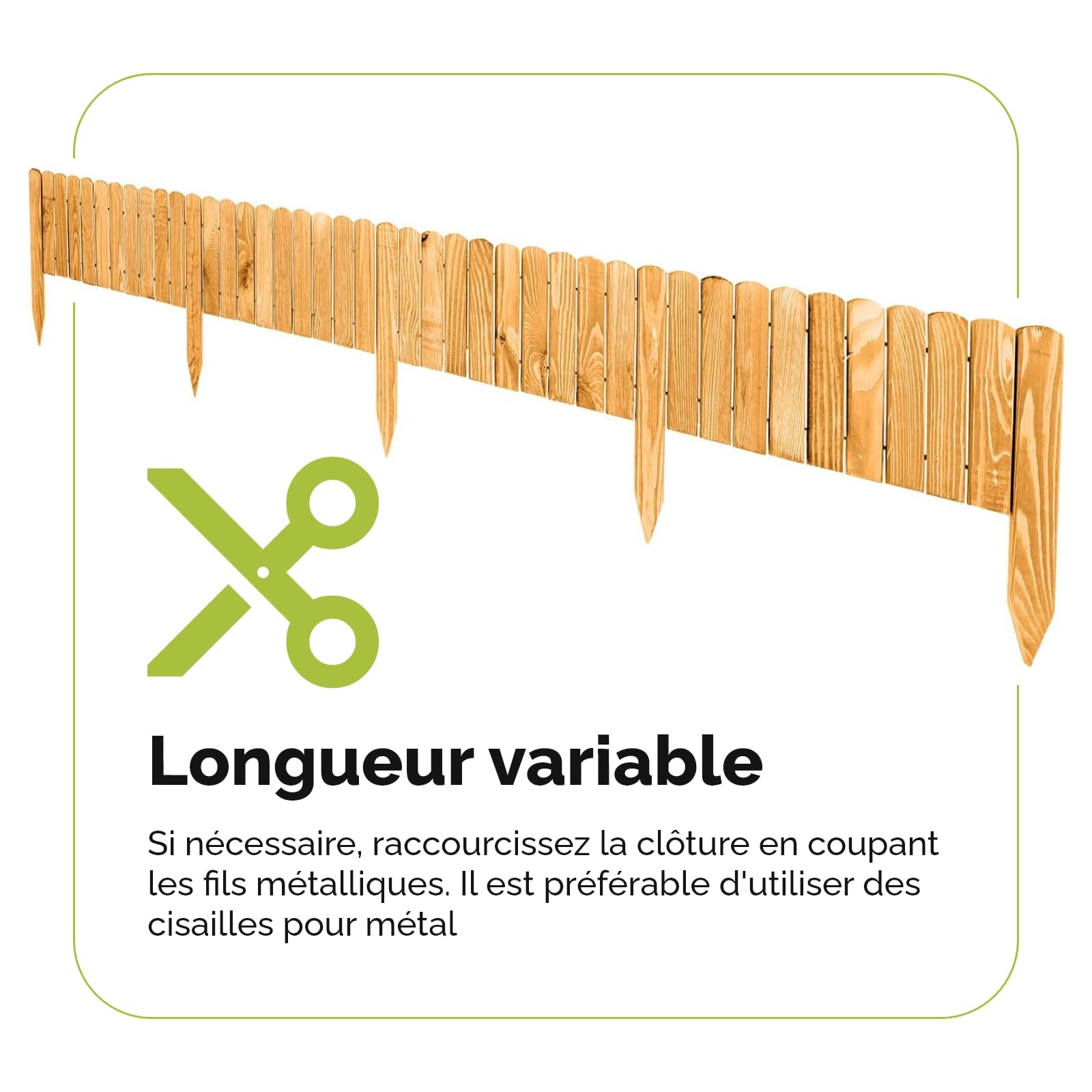 Garronda GD-0046 Bordure Jardin Exterieur 200 cm Cloture Jardin Exterieur en Bois traité palissade Souple pour Massif Potager allée pelouse Parterre GD-0046 (Marron Clair, Hauteur: 20 cm)