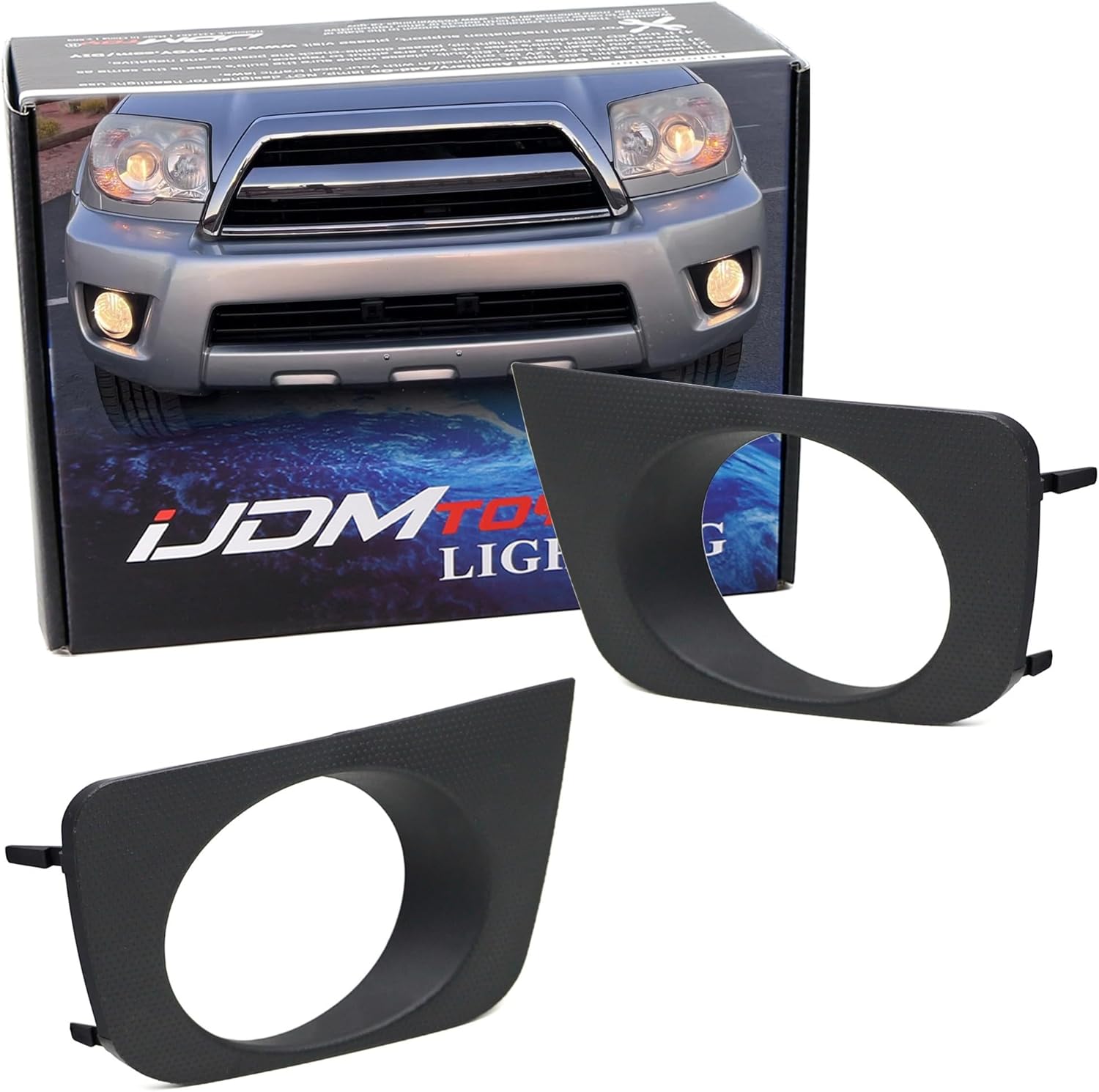 iJDMTOY One Pair OE-Spec LH RH Front Bumper Fog Lamp Bezel Garnish Covers Compatible with Toyota 2006-2009 4Runner