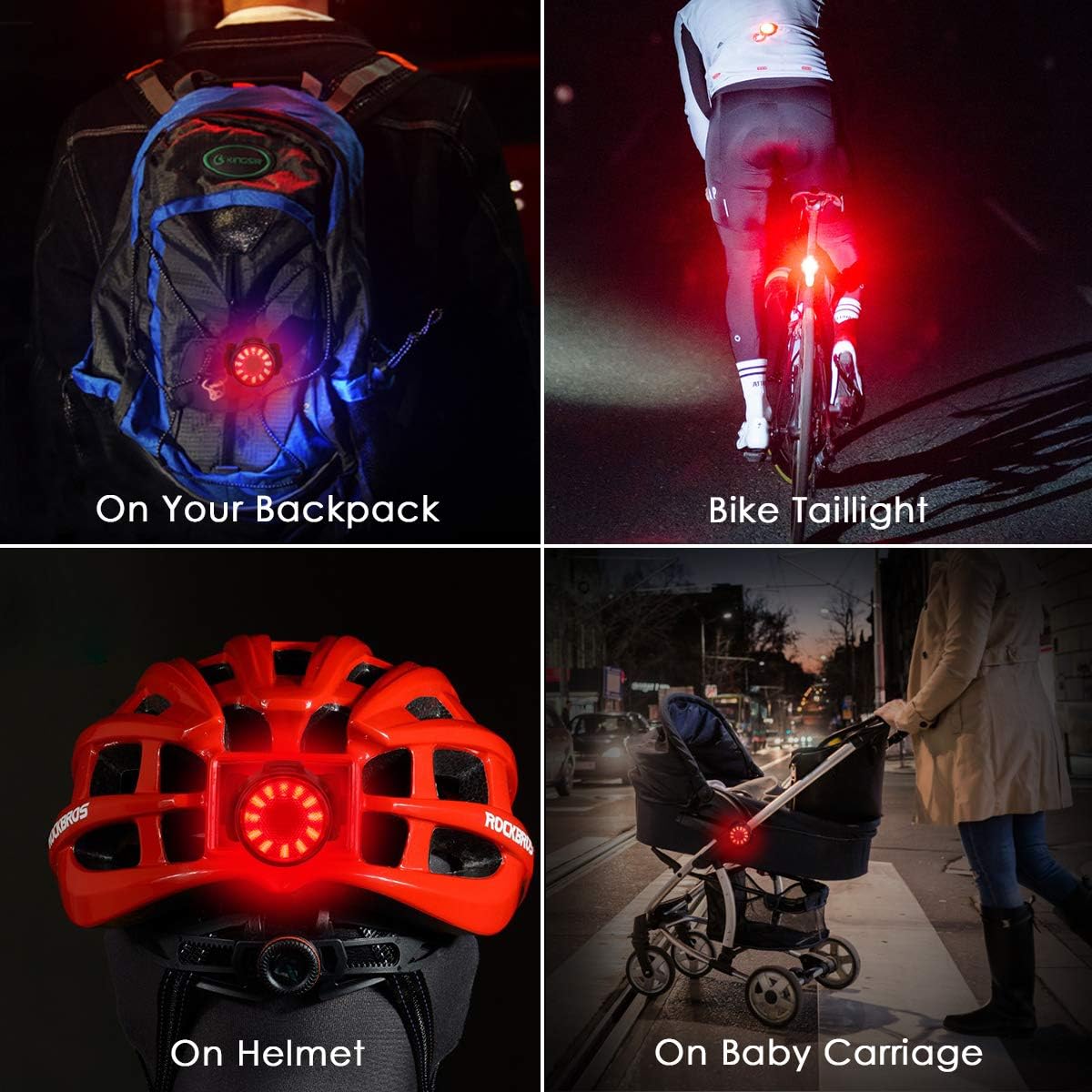 AUOPLUS Bike Lights with USB Rechargeable, Bike Front Lights Set Waterproof, Powerful Bicycle Front Headlight and Back Taillight, 5 Light Modes, Easy to Install for Men Women Kids Night Riding : Sports & Outdoors
