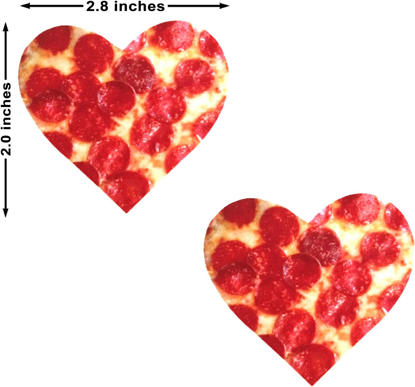 Neva Nude Pizza I Heart U Nipztix Pasties Nipple Covers for Festivals, Raves, Parties, Lingerie and More, Medical Grade Adhesive, Waterproof and Sweatproof, Made in USA