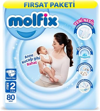 Molfix Baby Diaper 2 Size Mini Deal Package 3-6 kg 80 Pieces