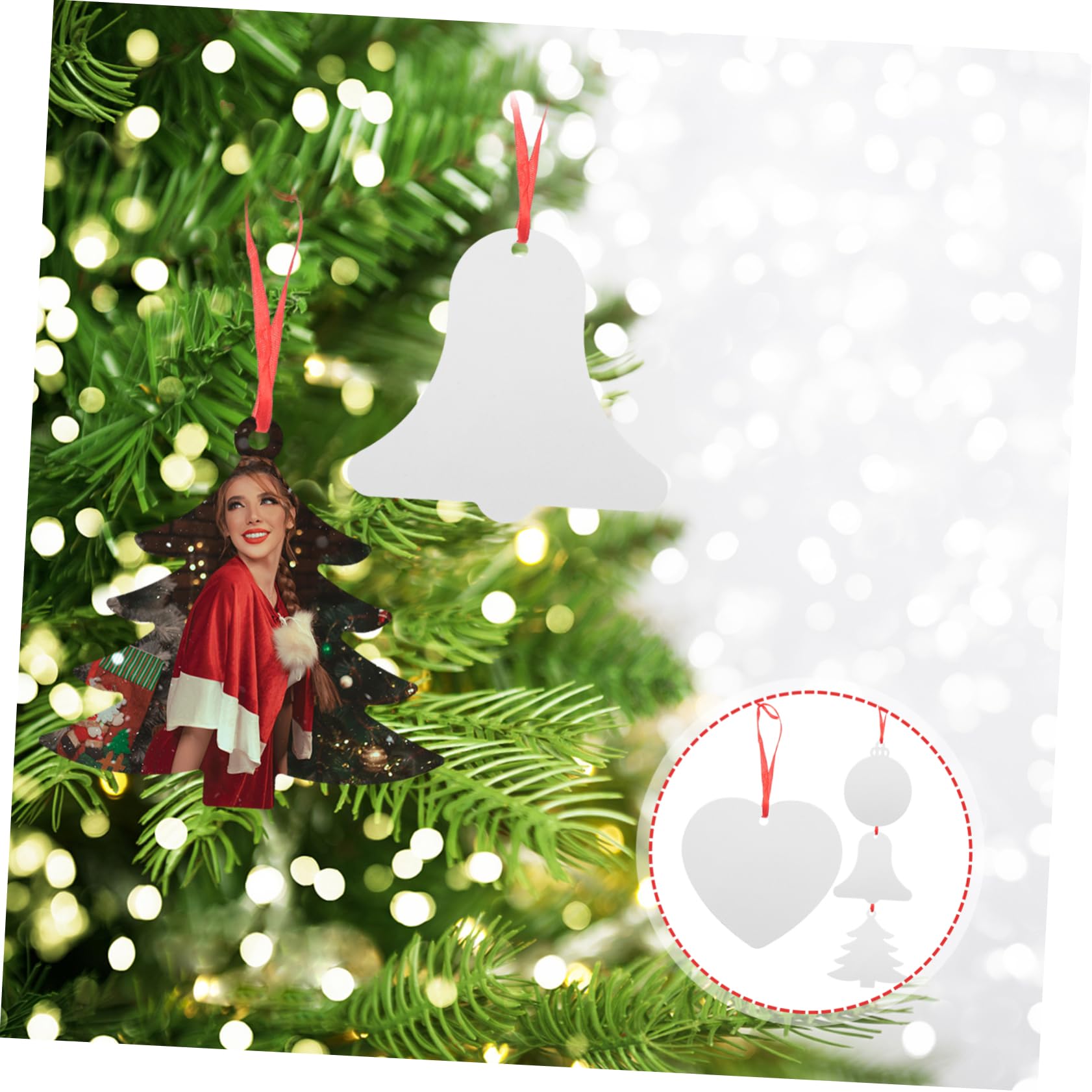 PRETYZOOM 5 Juegos Adorno De Sublimación De Aluminio Navidad Adornos Calcomanías Decoraciones Colgantes Navideños Manualidades Navideñas Colgante En Colgantes Decorativos 4 Uds * 5