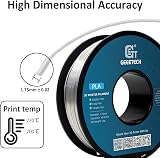GEEETECH Filament PLA Silk 1.75mm,PLA Soie pour Imprimante 3D,Précision dimensionnelle +/- 0,02 mm,Soie Argent - 4