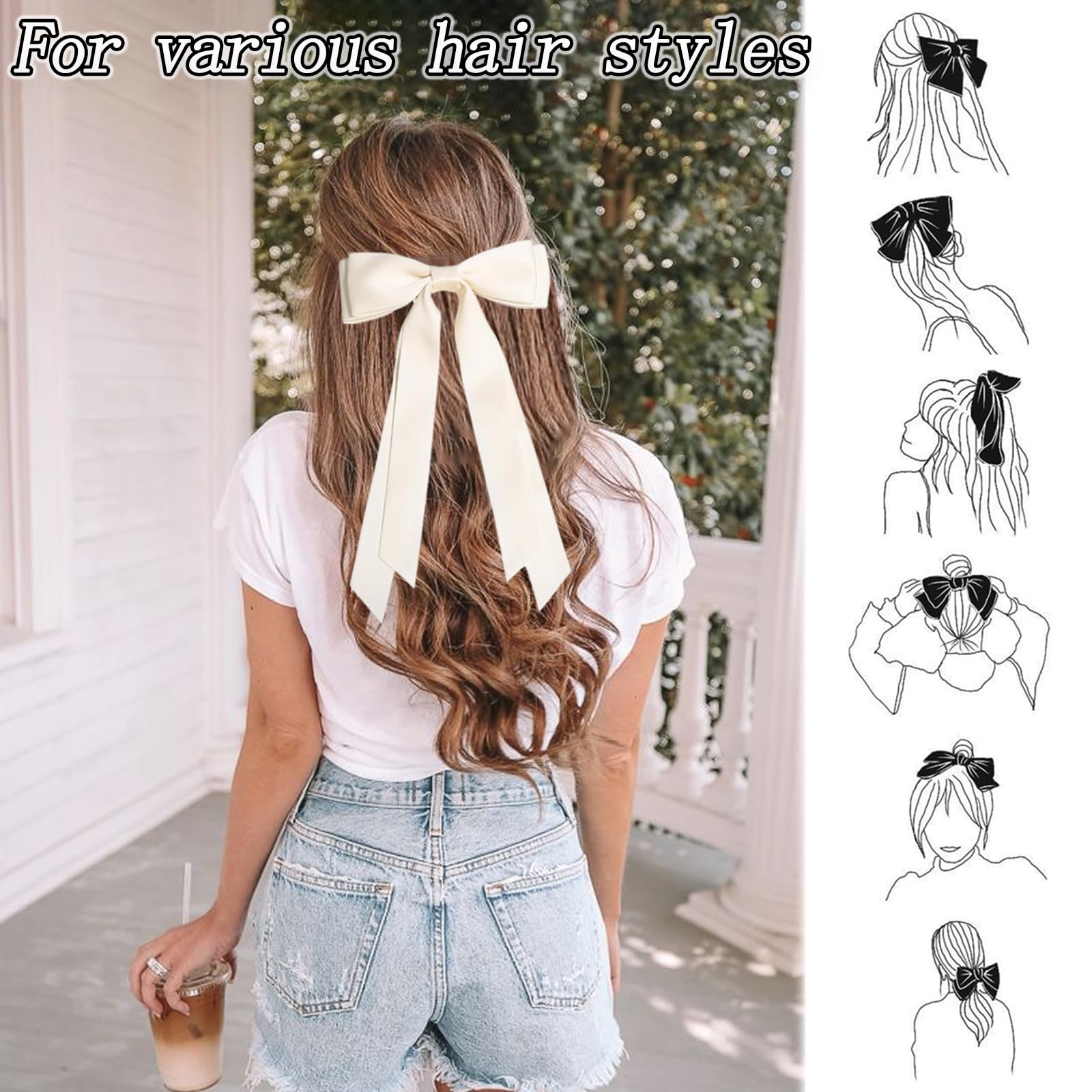 Bow Hair Clip, 4 PCS Hair Bows - Image 4