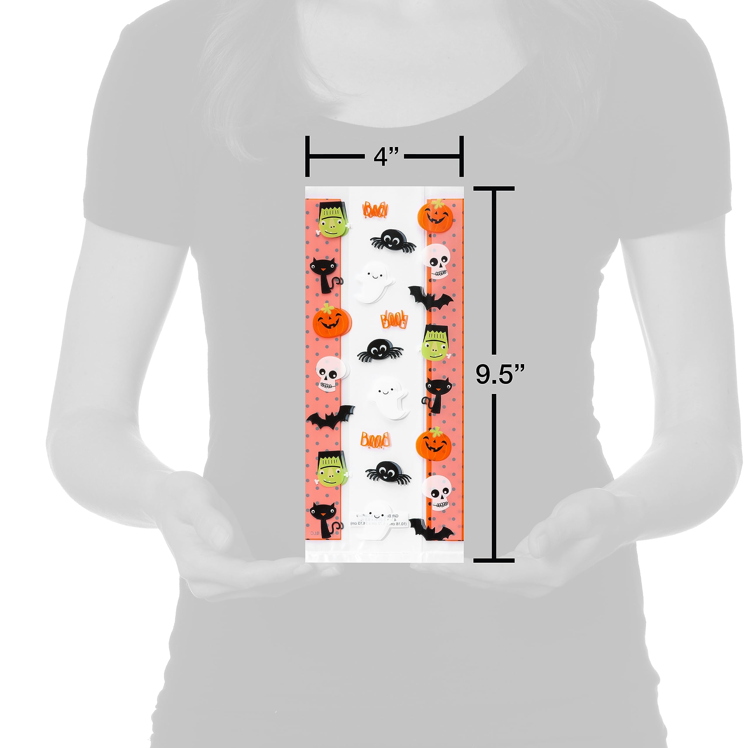 American Greetings Halloween Goodie Bags – 16 Stück, 25,4 Cm, Mit Kürbis- & Typografie-Designs