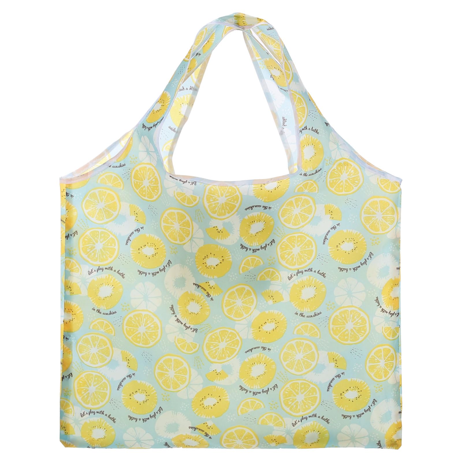 uxcell Reusable Grocery Bags, Printed Washable Shopping Totes with Handles, Foldable Cloth Grocery Bag for Shopping, Camping