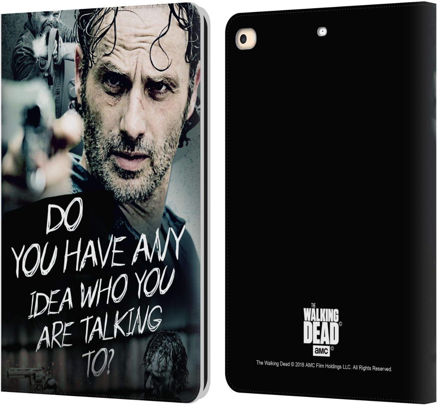 Head Case Designs Officially Licensed AMC The Walking Dead Question Rick Grimes Legacy Leather Wallet Case Compatible with Apple iPad 9.7 2017 / iPad 9.7 2018