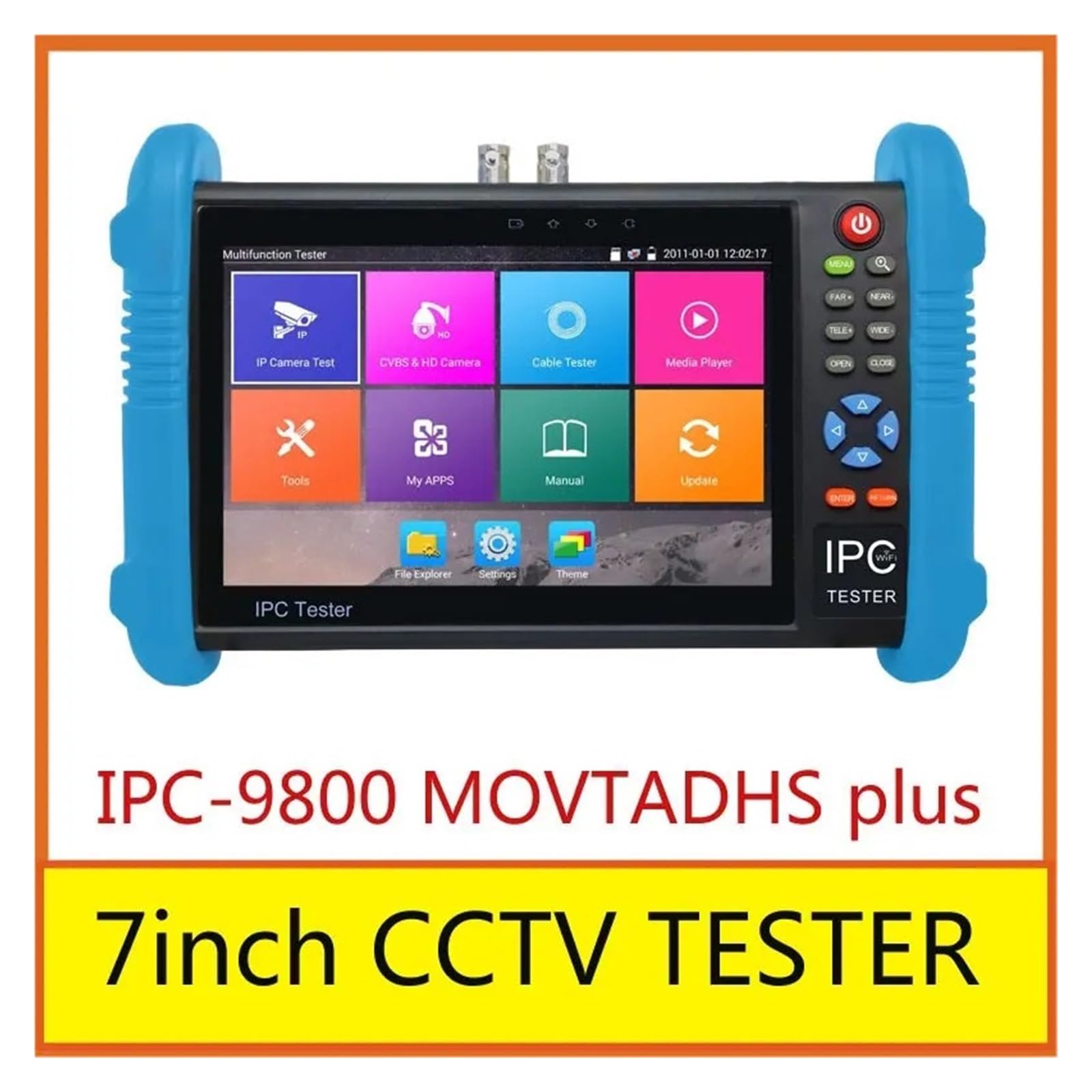 Testeur de vidéosurveillance, Moniteur De Vidéosurveillance 7 Pouces, Testeur for IPC-9800 MOVTADHS Plus, Et Affichage