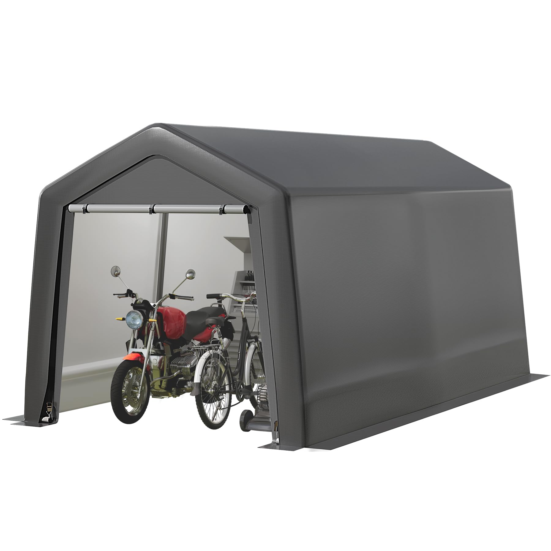 Portable Shed, Outdoor Storage Shelter, 8x12x7.7 ft Heavy Duty Waterproof Storage Tent Sheds with Roll-up Zipper Door, for Motorcycle, Bike, Garden Tools