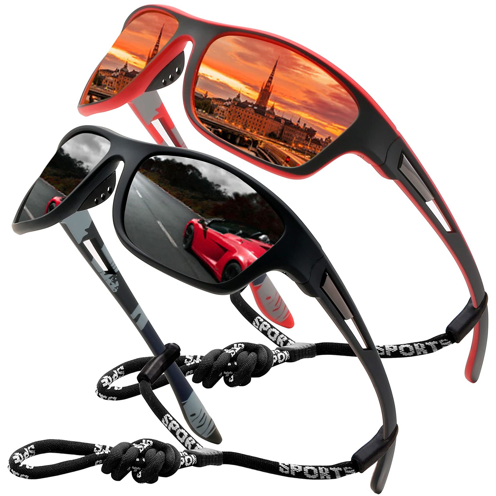 Perfectmiaoxuan Polarisierte Sonnenbrille Herren Damen für Radfahren Fahren Angeln Klettern Sommer Sportarten Leichtgewicht Urlaub Reisen Sonnen brille UV400-Schutz