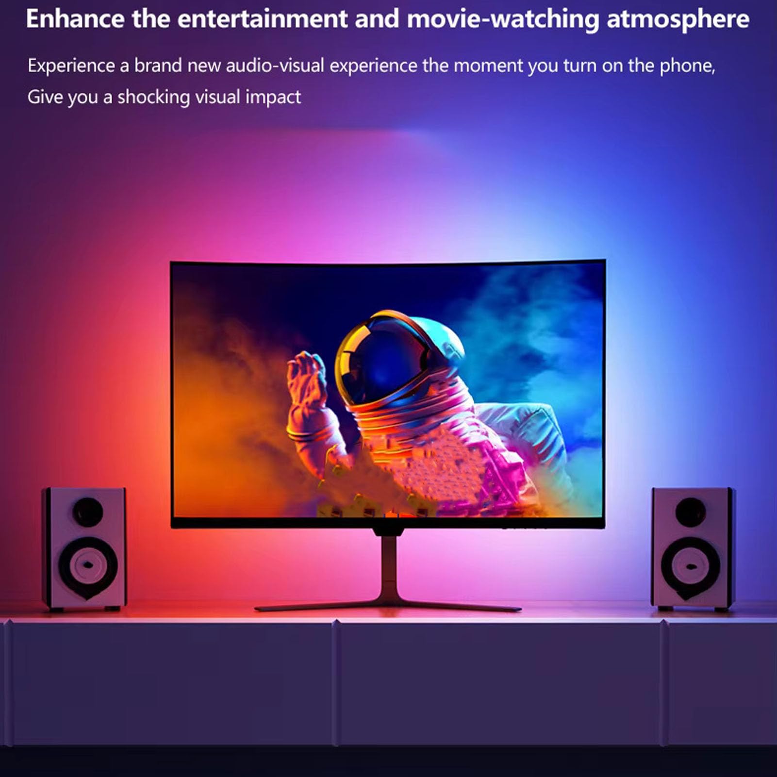 Striscia LED USB, Barra Luminosa per Computer RGB Dietro il Monitor, Sincronizzazione Musicale, per Monitor di Computer PC da 24 Pollici, Decorazione della Sala Giochi