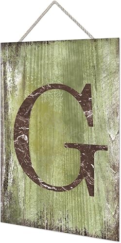 Vista 37 de Letrero colgante de madera con letra J, letrero de madera para decoración del hogar, 26 letras del alfabeto de metal, placa de madera, decoración