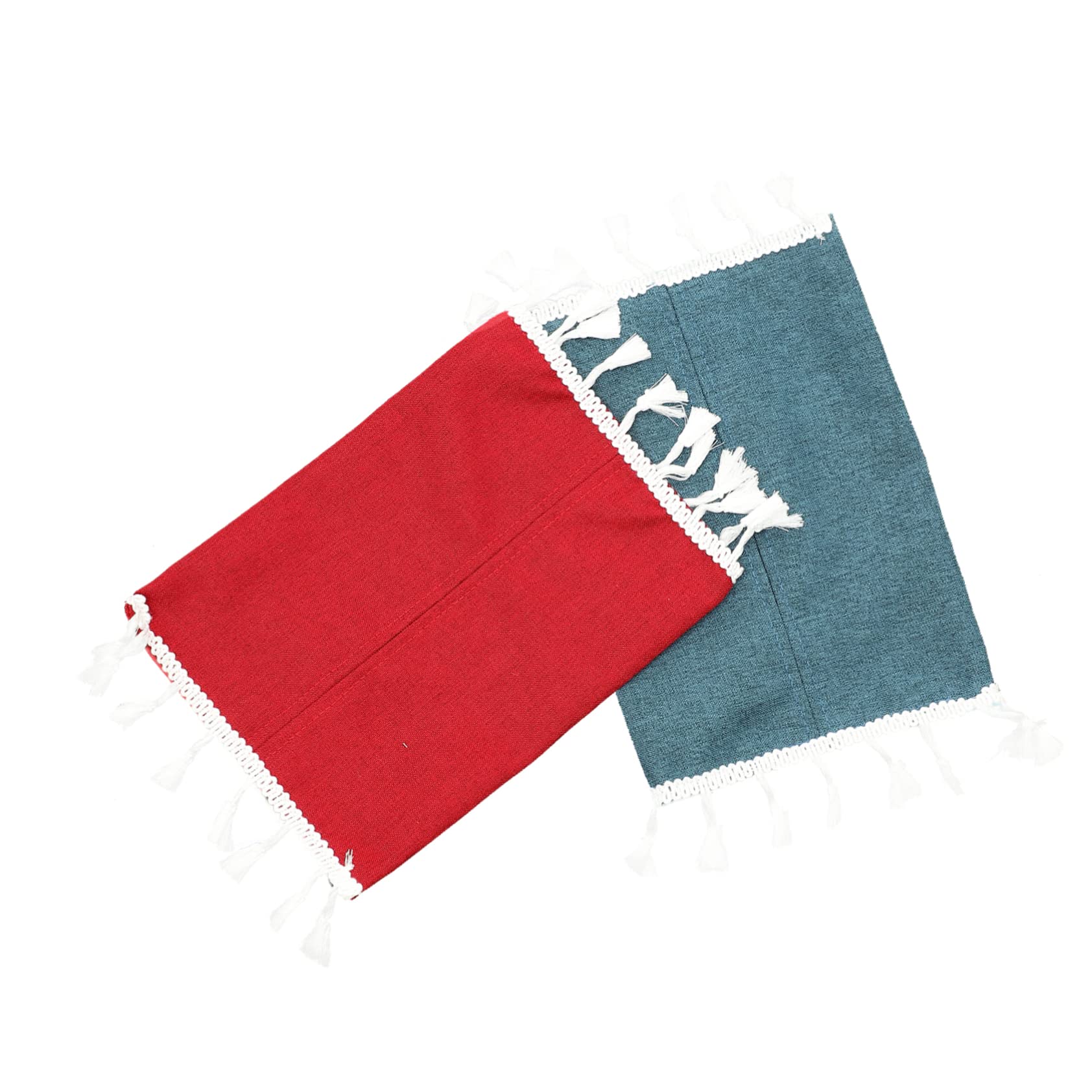 SOLUSTRE Elegant Tissue Bag for Home Office Travel Car 2pcs Cotton Tissue Holder Bag Tassels