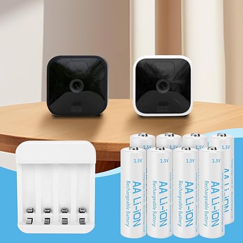 Miniatura 7 de Paquete de 4 baterías recargables AA de litio de 1.5 V con cargador (ranura independiente de 4 bahías), batería doble A de larga duración, 3600 mWh