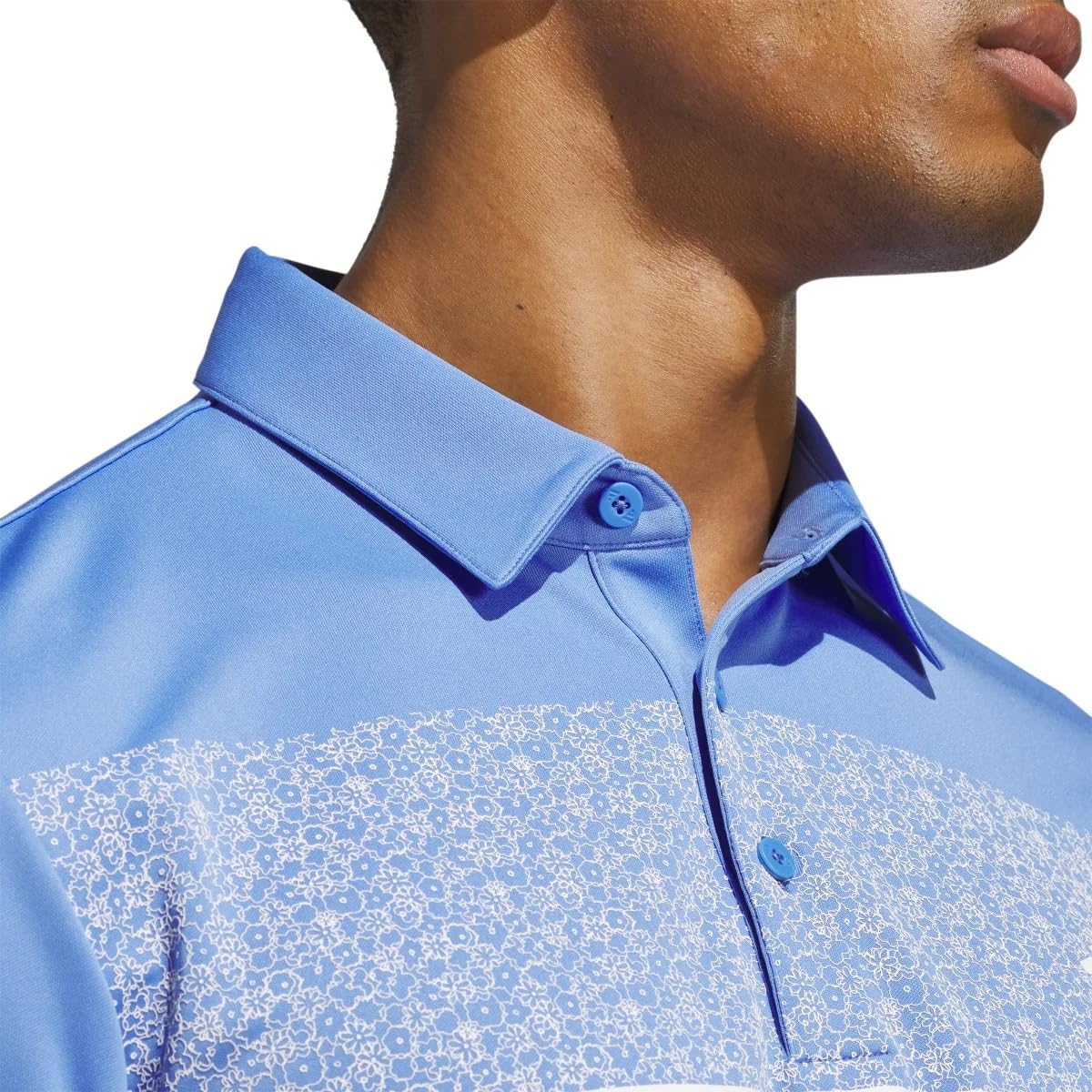adidas Men's Stretch Short Sleeve Chest Print Golf Polo Shirt