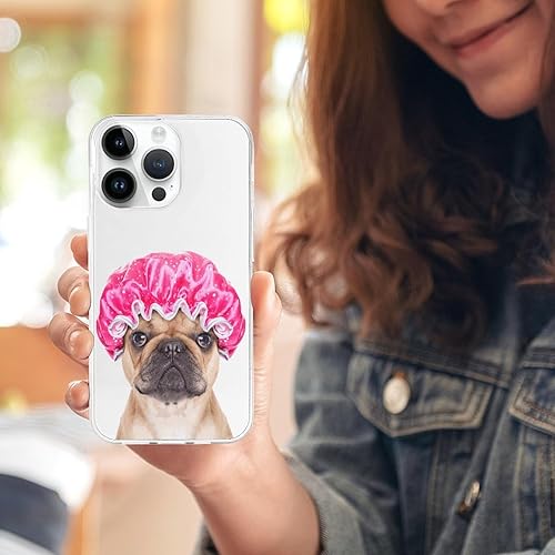 Miniatura 8 de Funda compatible con iPhone 15 Pro Max con bonito estampado de bulldog francés, a prueba de golpes, funda delgada de TPU para mujeres, hombres,