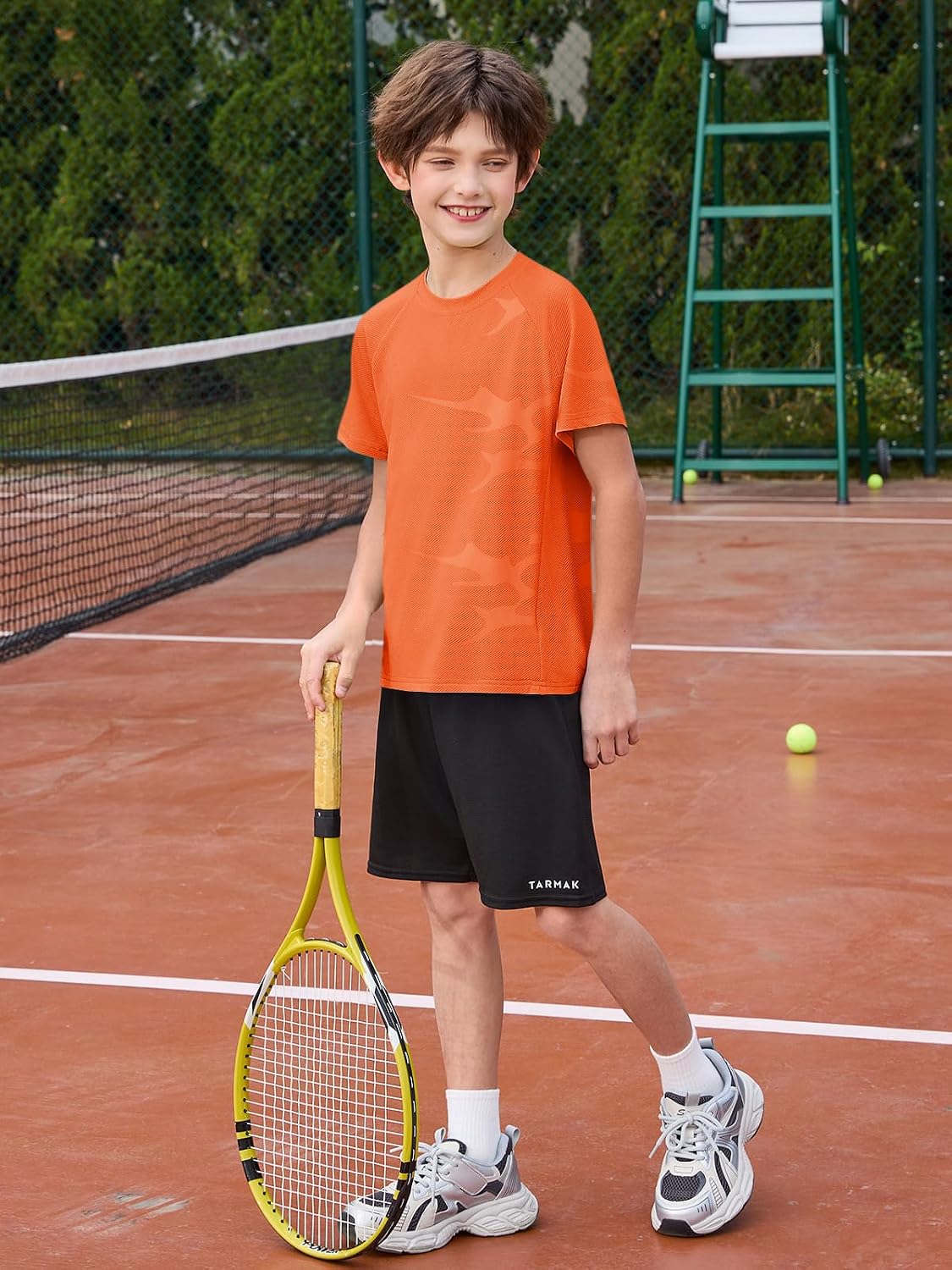 Haloumoning Boys Athletic Short Sleeve T Shirts Kids Quick Dry Sports Performance Tees Tops 5-14 Years