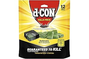 D-Con 1920089480 Corner Fit 1 Bait Station + 12 Refills: Exterminate Rodents Effectively