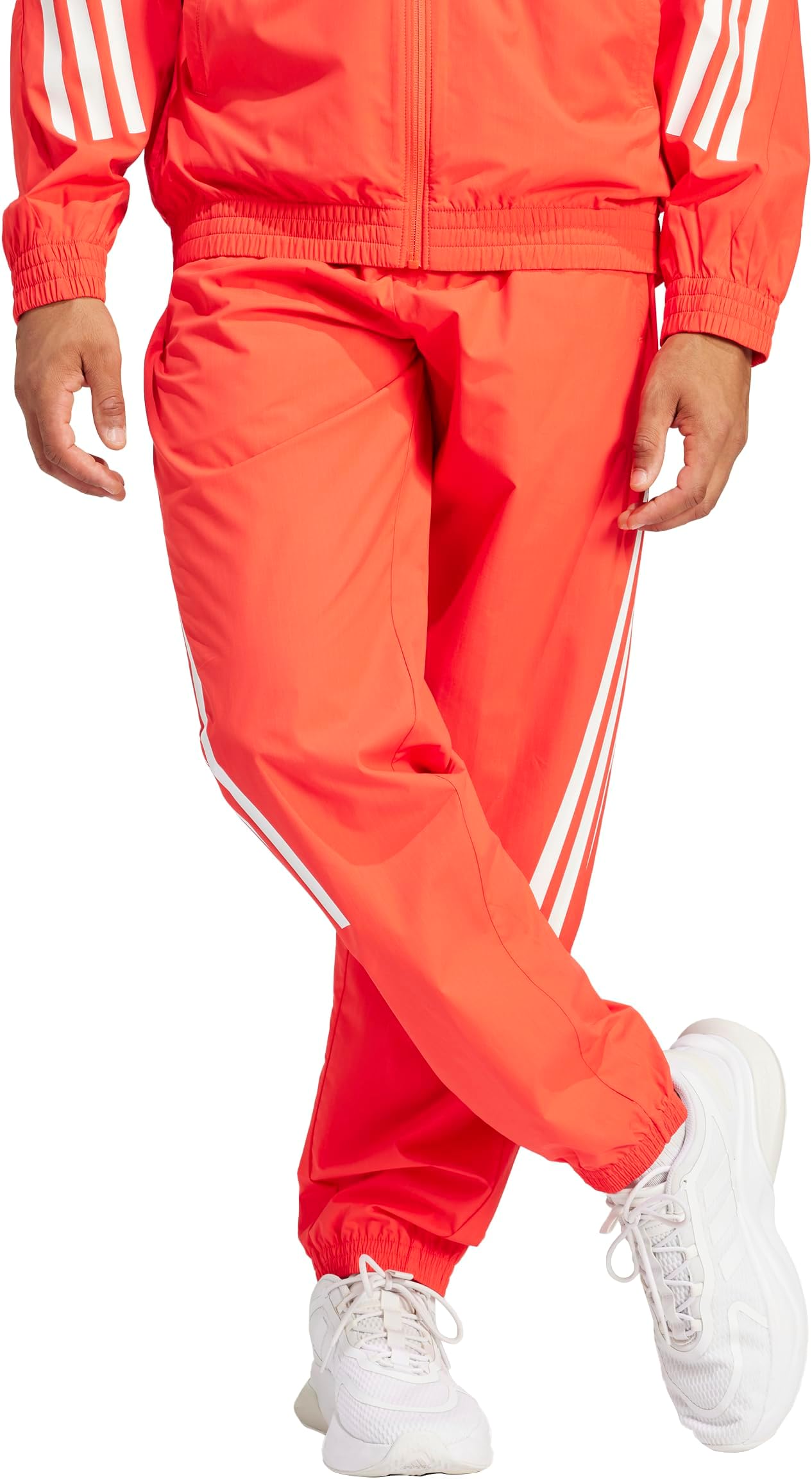 adidas red three stripe pants