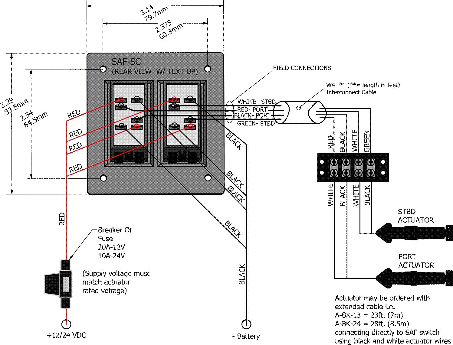SAF-SC Standard Flat Rocker Switch