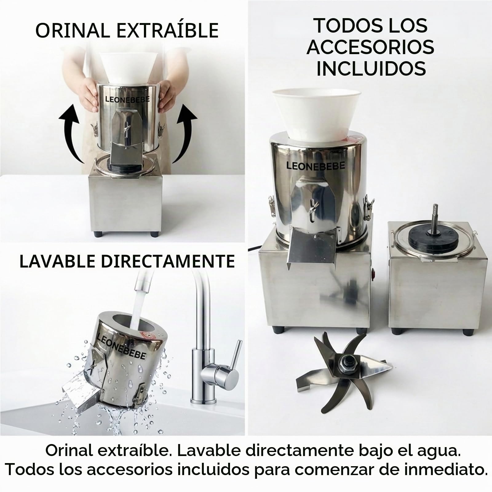 Picadora Eléctrica Profesional, Cortadora de Verduras y Picadora de Carne, Procesador de Alimentos en Acero Inoxidable, 400W, 220V, Capacidad 40-60 kg/h, Ideal para Restaurantes y Cocina Doméstica
