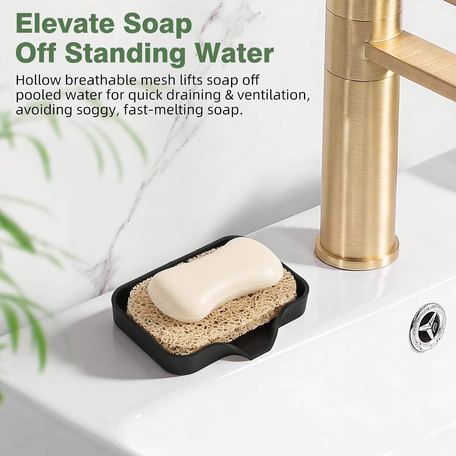 Soap Holder Pad，Soap Holder for Kitchen & Bathroom,Non-Slip Soap Lifting Pads for Soap Dish (Beige) image 3