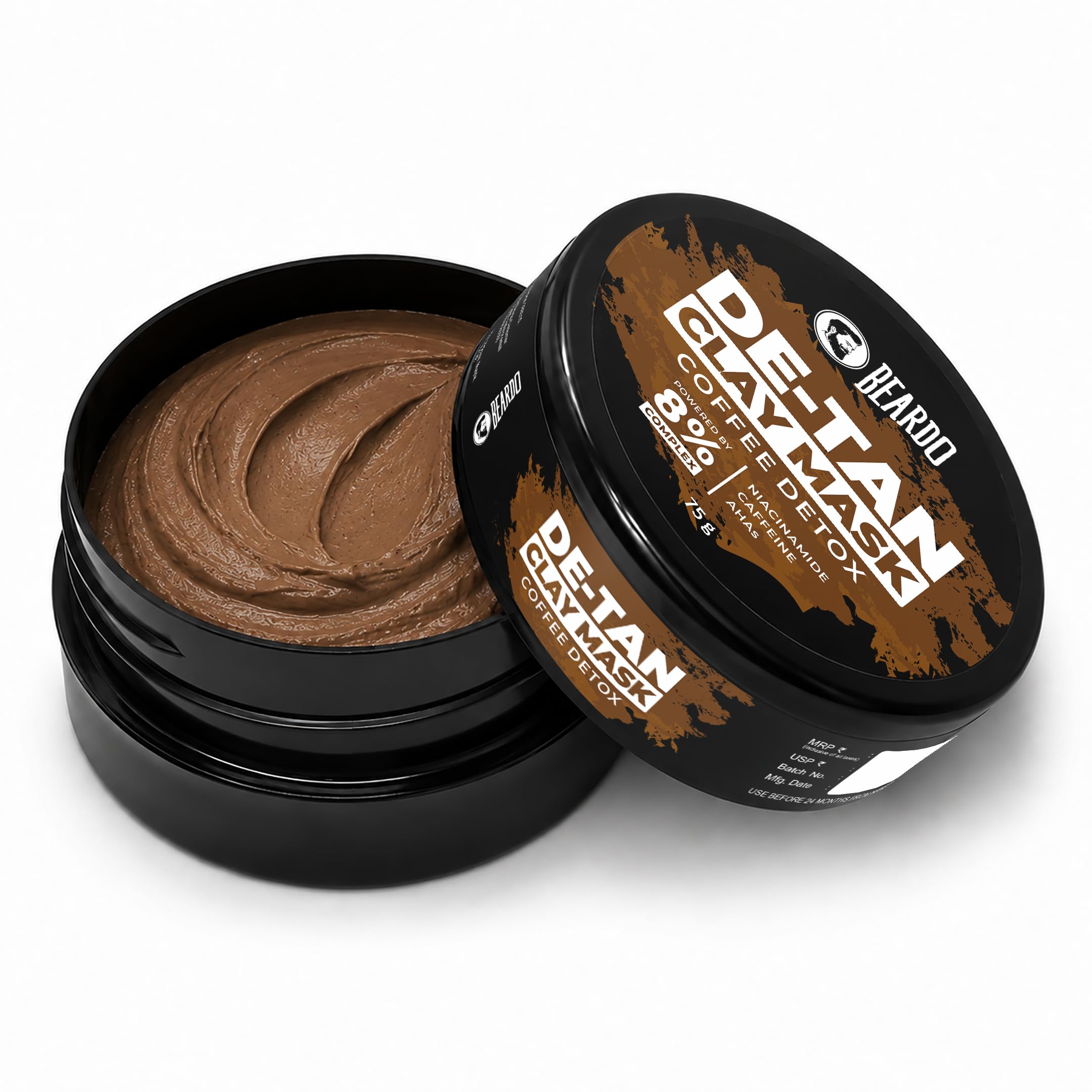 Beardo De-Tan Clay Mask for Men, 75g | Tan Removal & Skin Brightening Face Pack | Deep Cleansing with Niacinamide,Lactic Acid, Glycolic & Kaolin | For All Skin Types-image-13
