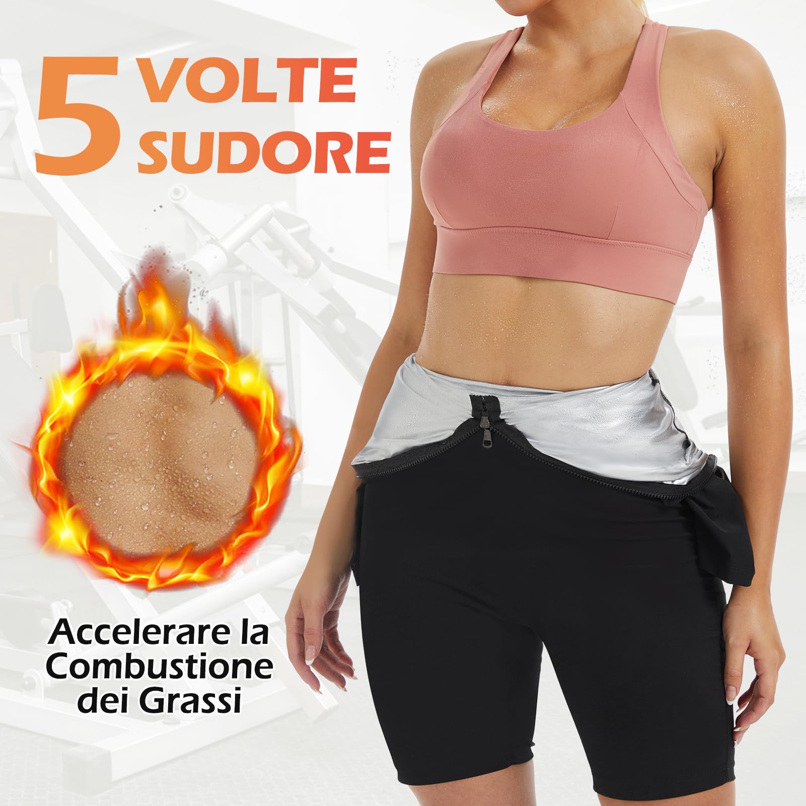 Kiiwah Tuta Sauna Dimagrante Donna, Tuta da Corpo Intero Effetto Sudare per Sport Yoga Fitness