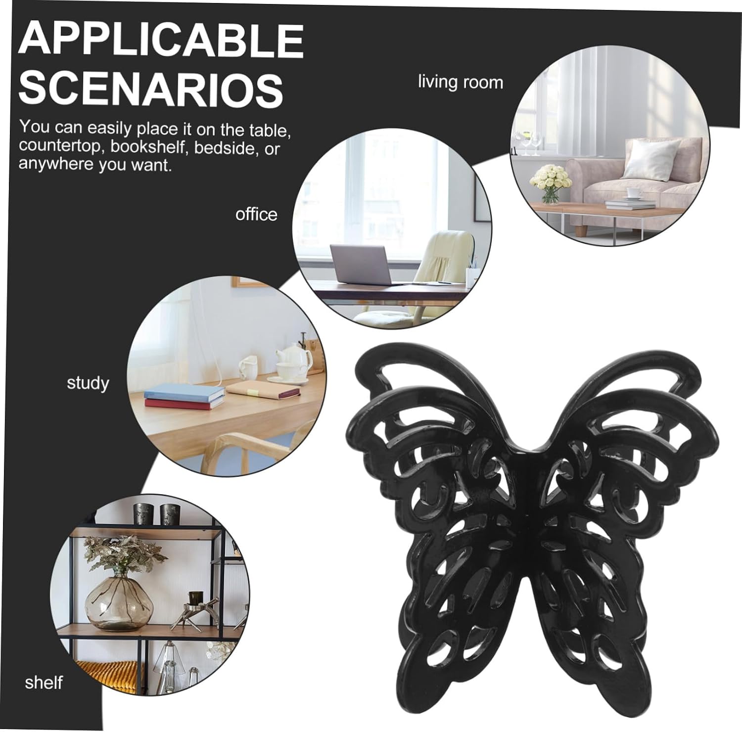Butterfly Shaped Crystal Ball Stand for Display, Iron Pedestal Xmas