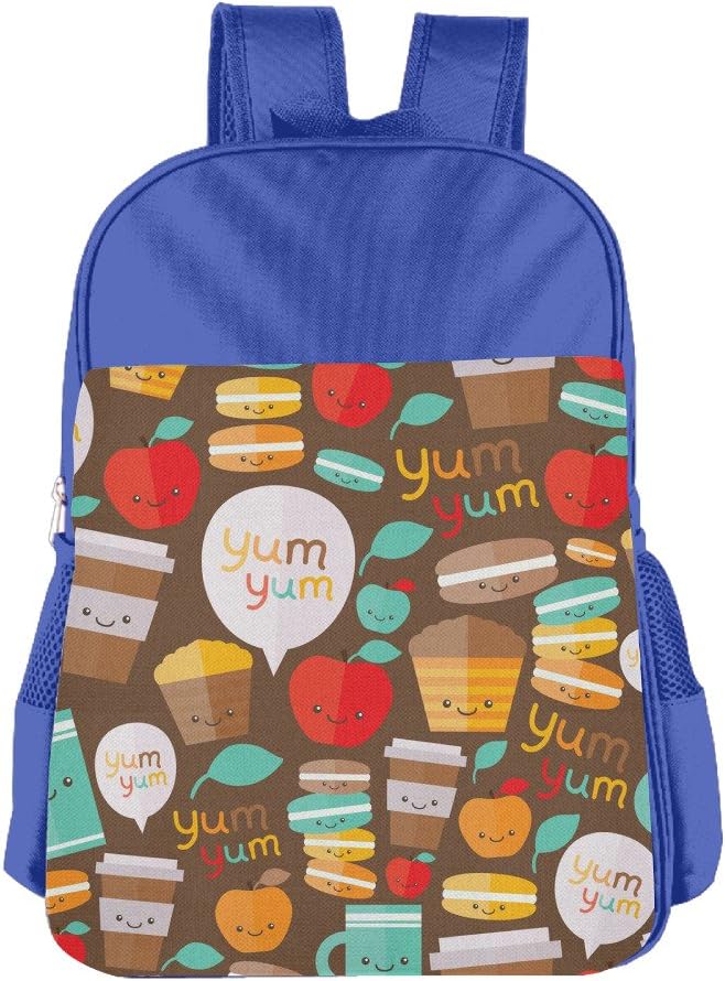 TYTYUF 16.23oz Boys Polyurethane Backpack Portable Funny Cartoon Cookies
