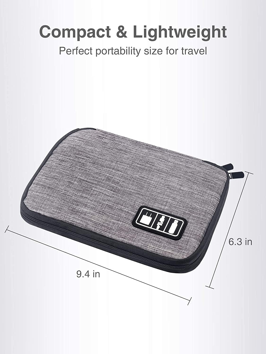 Luxtude Compact Electronics Organizer, Hard Carrying Case for Electronics, Portable Charger Storage, Cord Storage