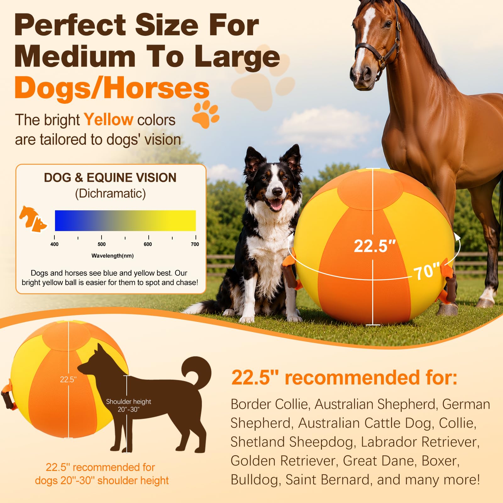 57,1 cm Herding Ball für Hunde und Pferde, Knochenförmige