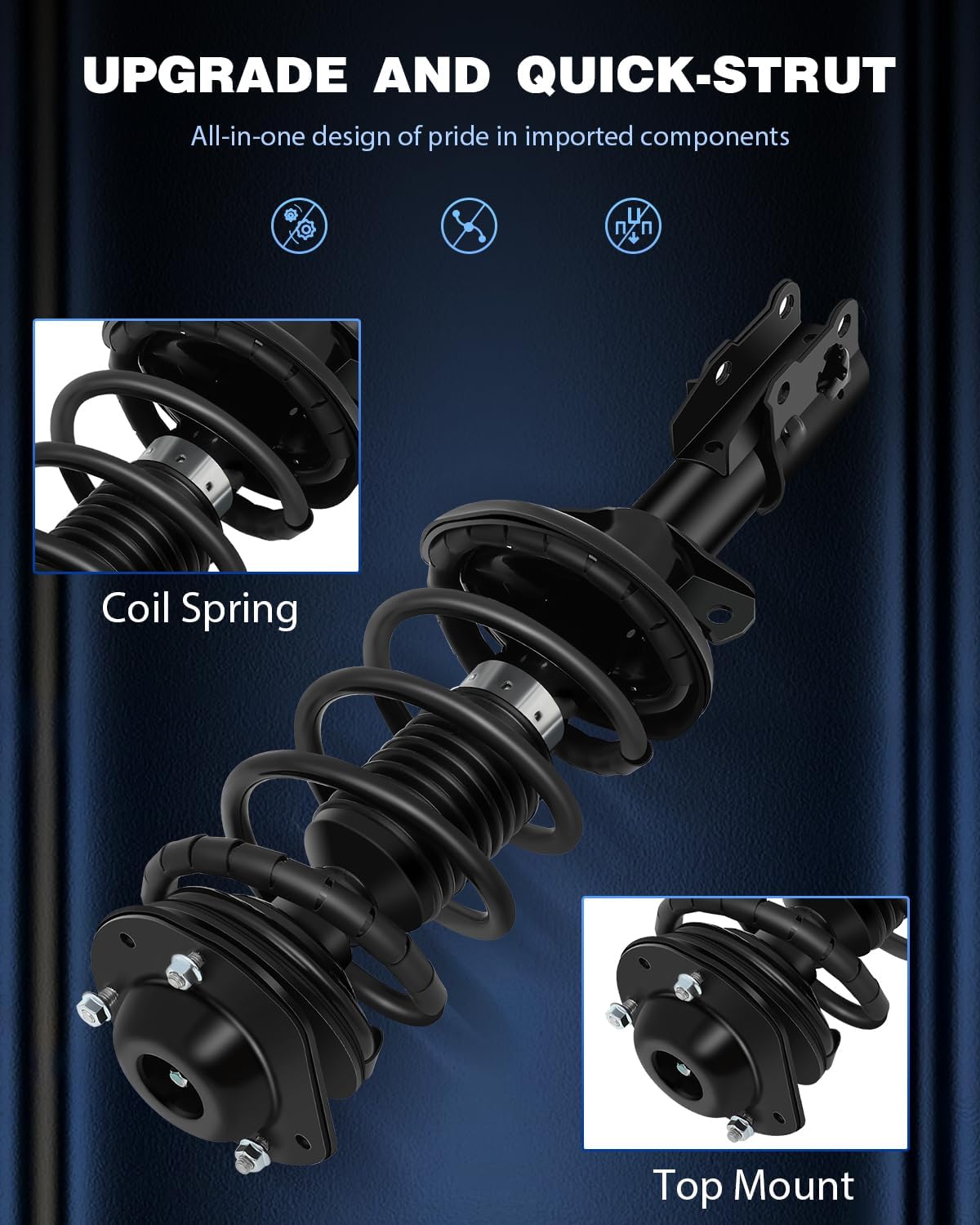 Complete Struts,ECCPP Front Pair Strut Spring Assembly Shock Absorber for 2005-10 for Chevrolet Cobalt,2006-11 for Chevrolet HHR,2007-09 for Pontiac G5,2005 2006 for Pontiac Pursuit Set of 2