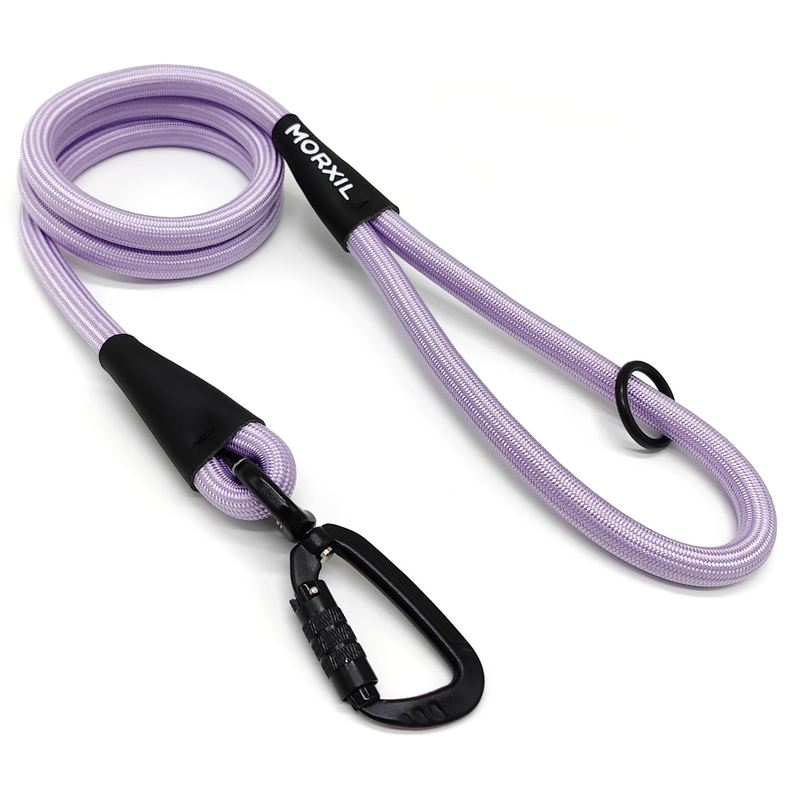 MORXIL Rope Dog Leash, 6 Foot Heavy Duty Dog Leash with Aviation Aluminum Auto Locking Carabiner, Strong Nylon Pet Lead for Small, Medium, Large Dogs