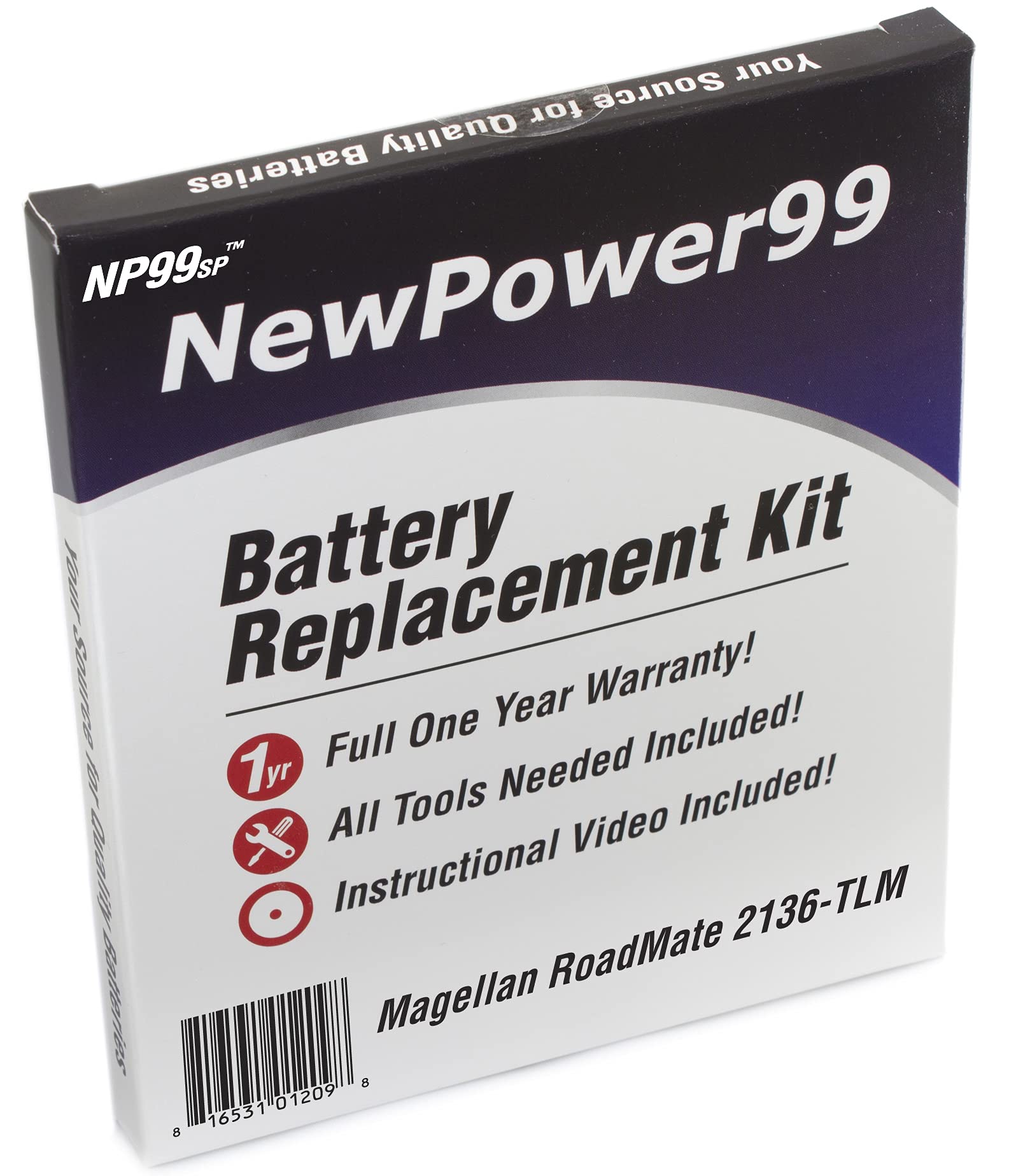 NewPower99 Battery Replacement Kit with Battery, Video Instructions and Tools for Magellan RoadMate 2136-TLM