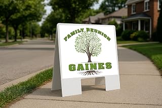 Gaines Family Reunion Gr Tree Folding Coroplast A-Frame Double-Sided 23in x23in