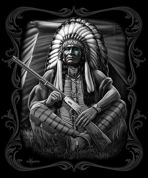 DGA Native American Warrior Queen Size Blanket, 79" L X 95" B