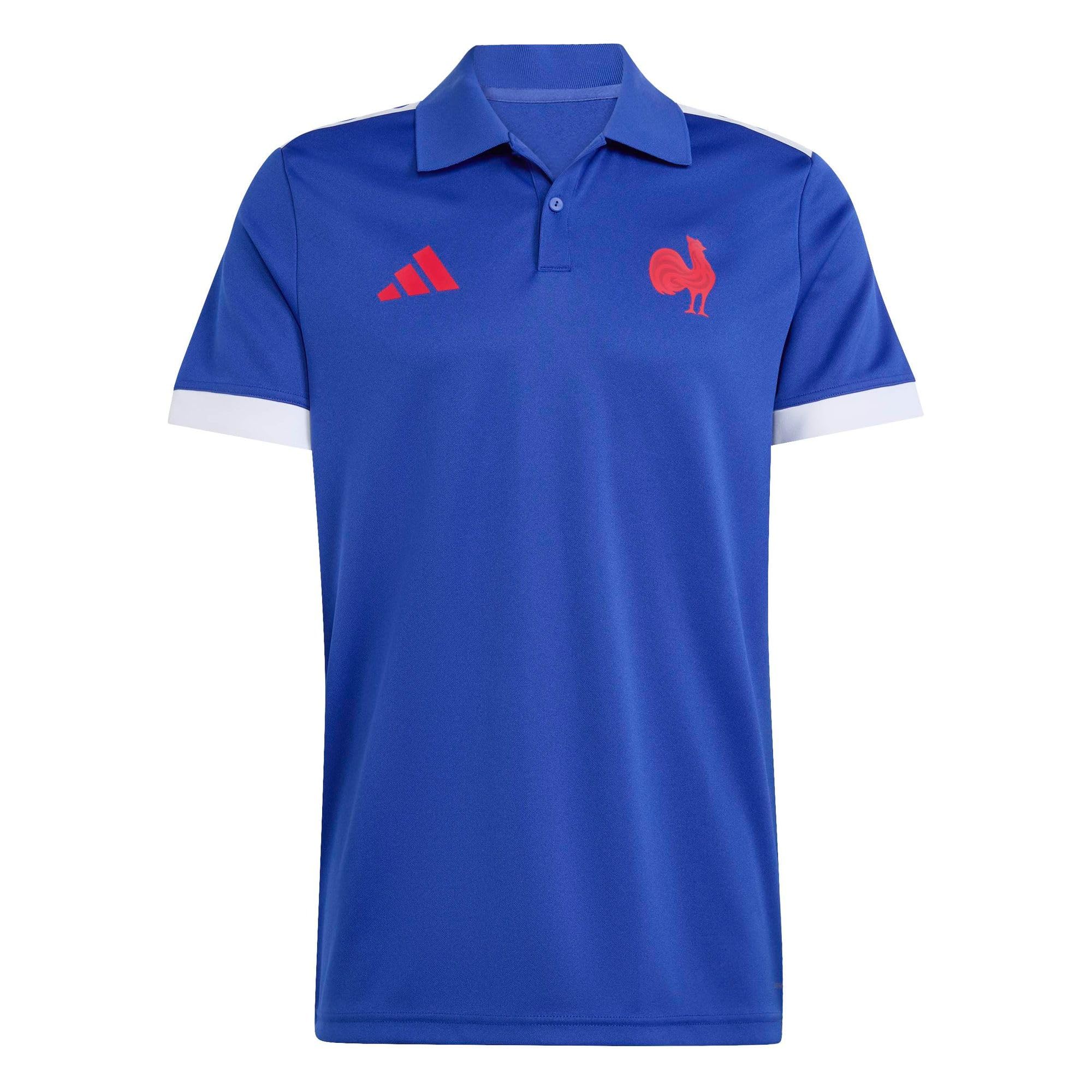 adidas Men's France Rugby Home Supporters Replica Polo Shirt, semi Lucid Blue, M