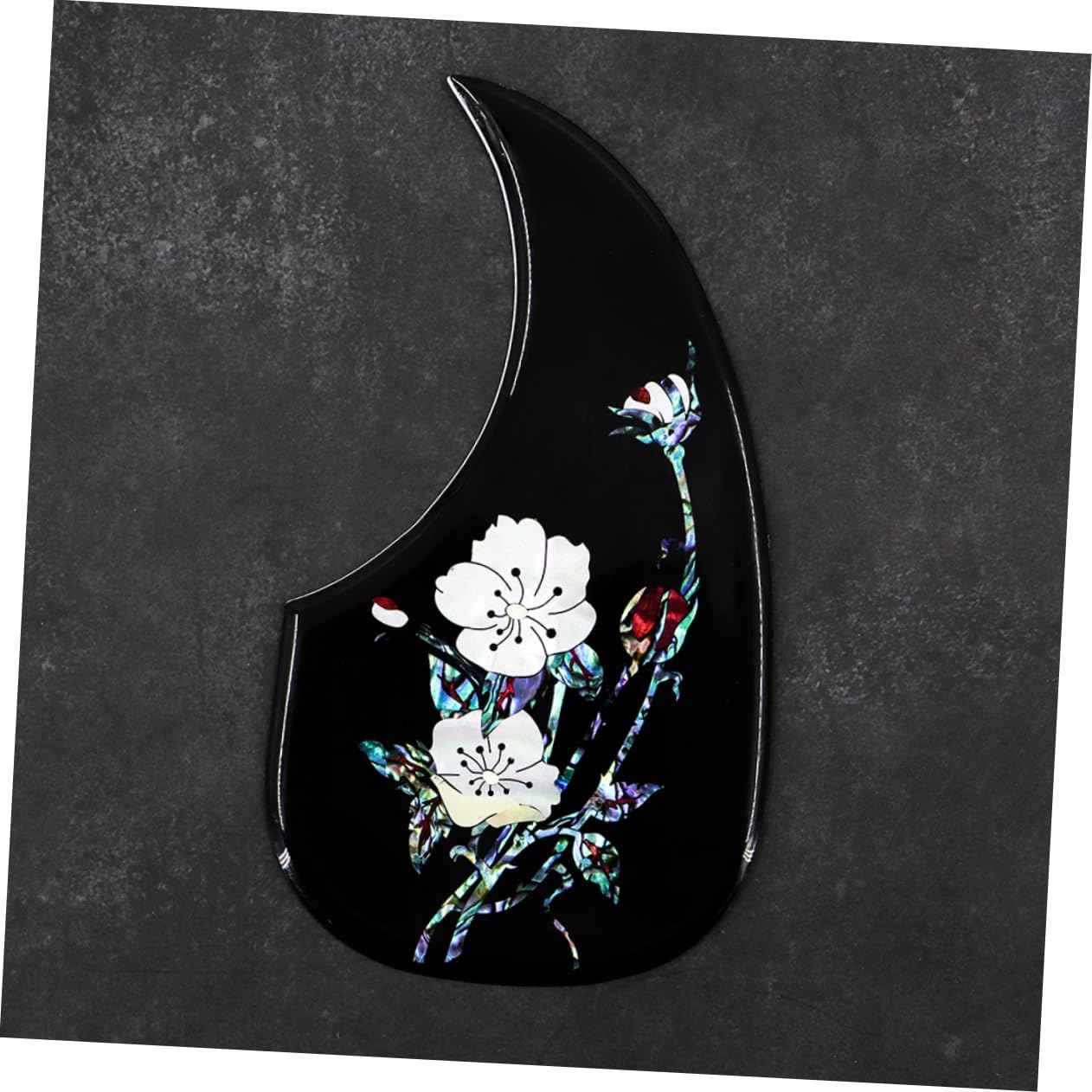 Battipenna Nero in Pvc Motivo Floreale per Chitarra Folk | Compatibile Chitarre Acustiche, Installazione Semplice, Stile Elegante, Accessorio Sostitutivo Gq459a