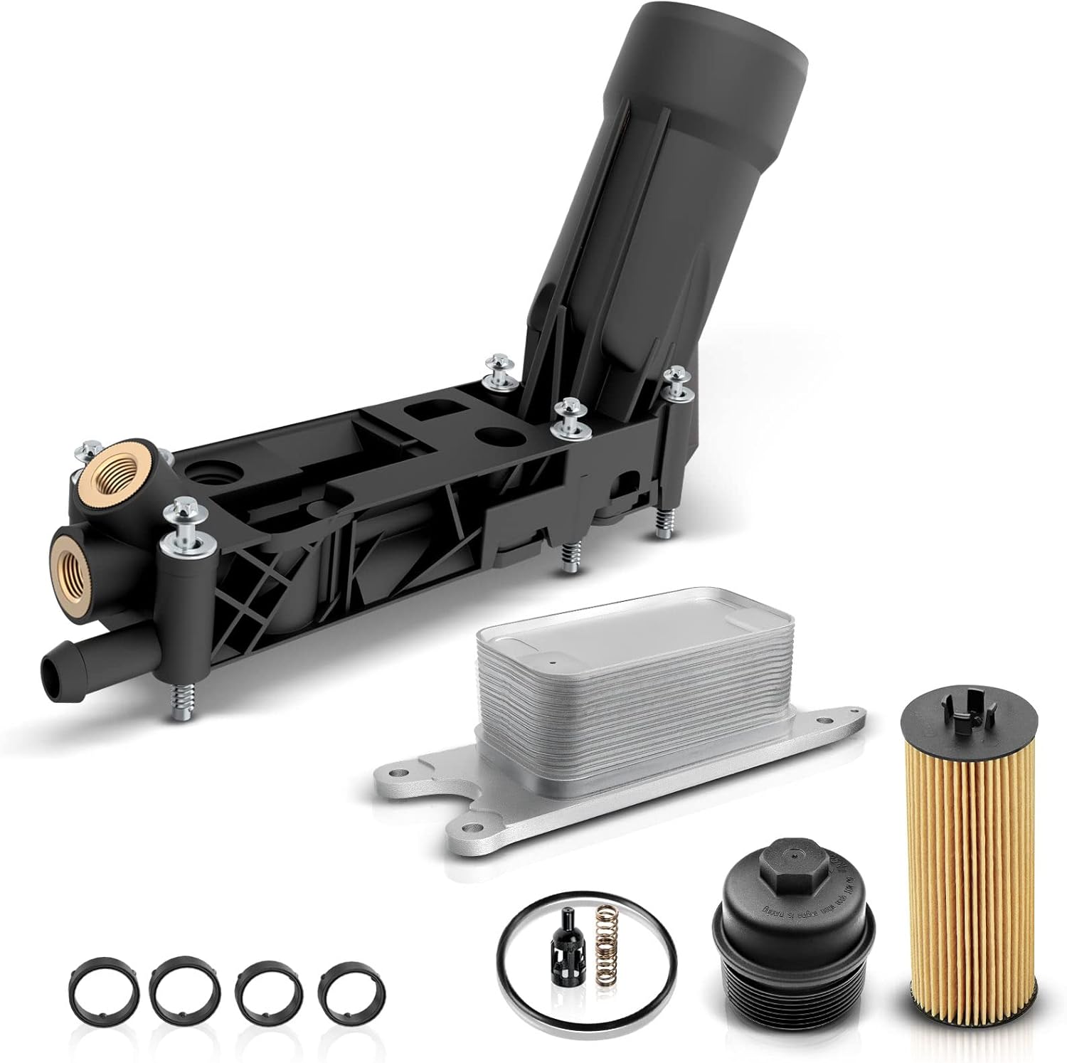 APremium Engine Oil Cooler & Oil Filter Housing Adapter Assembly