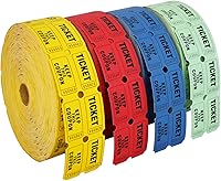 Vista 1 de SEETOOOGAMES Boletos para rifas de doble rollo, juego completo de 4 colores, 2000 boletoscolores, boletos de rifa 5050 para eventos