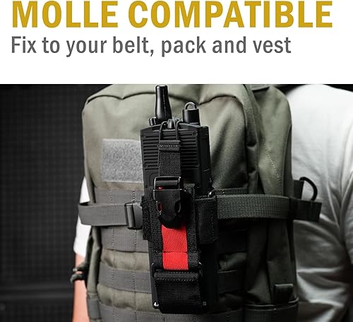 Miniatura 36 de VIPERADE MOLLE - Funda de radio universal para walkie talkie para cinturón y chaleco, soporte de radio táctico para Baofeng, Motorola Beige Bronceado